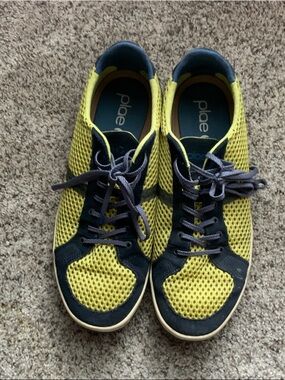 PLAE Men’s Yellow and Navy Athletic Mesh Sneaker
